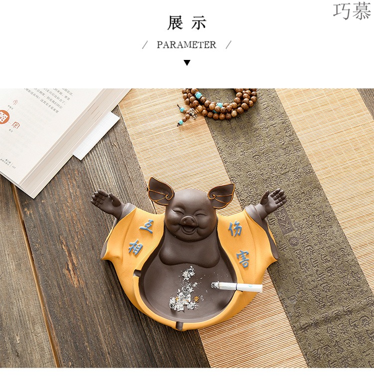 Qiao mu tea with parts thousand "chatoyancy sand ceramic ashtray home hotel office furnishing articles tea play a pet