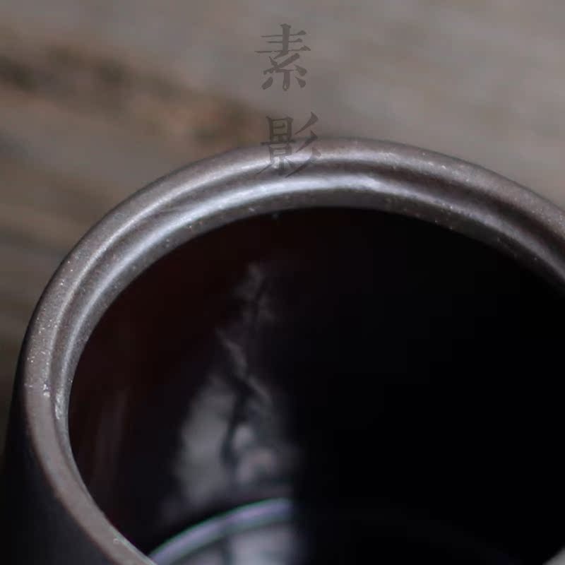 Qiao mu rust coarse pottery caddy fixings antique small sealed as cans ceramic kung fu tea set with parts of pu 'er tea bucket