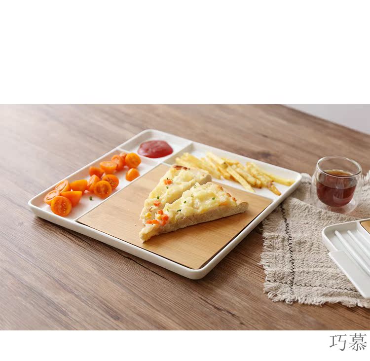 Qiao mu creative ceramic bamboo frame of bread plate breakfast dish children fruit bowl beef dish sushi plate of fruit tray