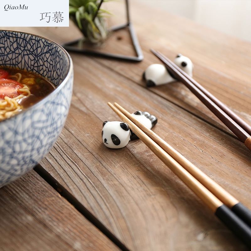 Qiao mu creative ceramic and chopsticks pillow chopsticks chopsticks frame cartoon panda chopsticks chopsticks holder of kitchen utensils supplies