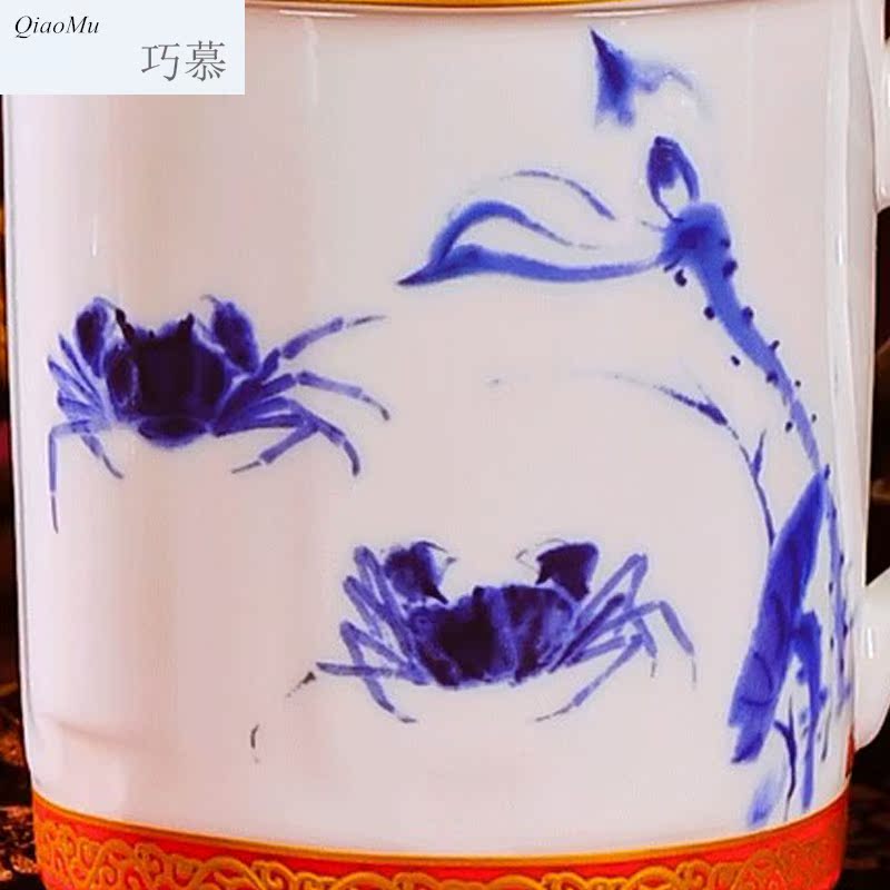 Qiao mu jingdezhen ceramic cups ipads porcelain cup meeting office cup with cover cup gift box packaging