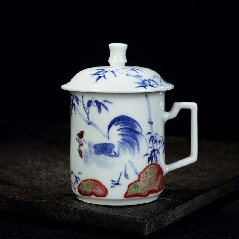 Qiao mu office cup of jingdezhen ceramic cups large individual household hand - made porcelain cup cup suits for