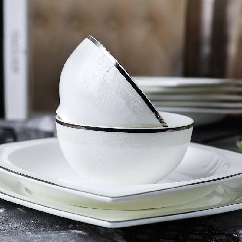 Qiao mu jingdezhen ceramic dishes suit household ipads porcelain tableware suit Japanese bowl dish European style of eating Chinese style