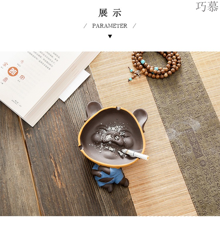 Qiao mu tea with parts thousand "chatoyancy sand ceramic ashtray home hotel office furnishing articles tea play a pet