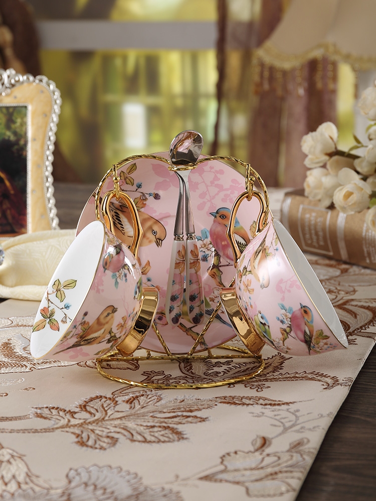 Qiao mu high - class European - style ipads porcelain coffee cup suit creative ceramic up phnom penh afternoon tea tea cup with a spoon