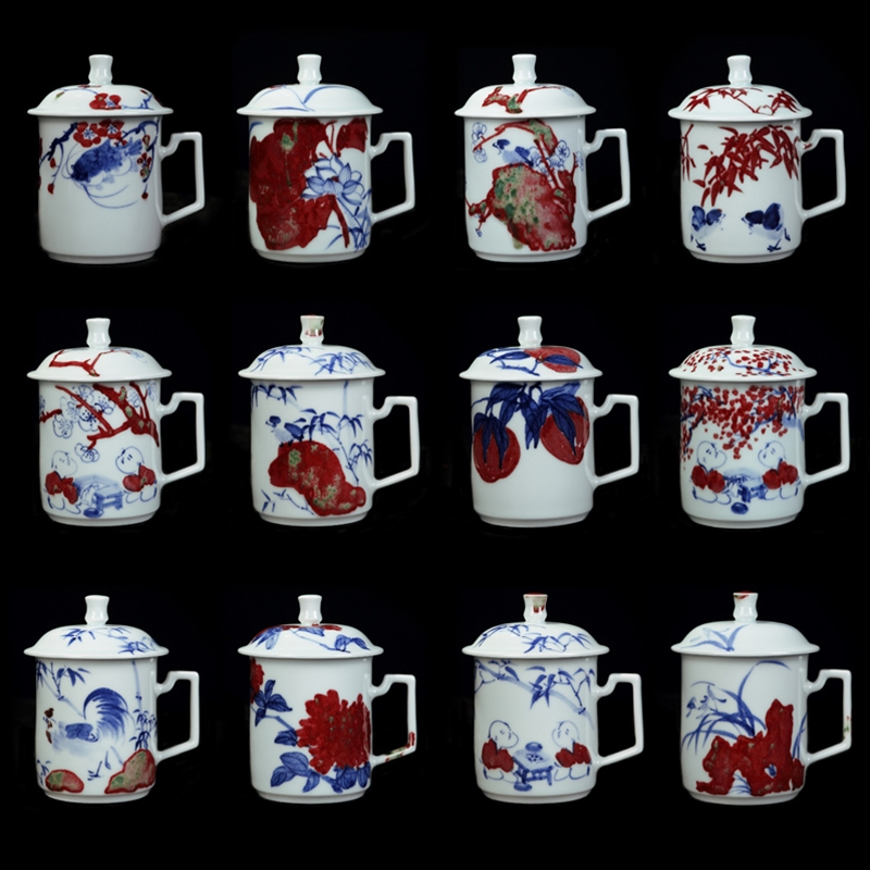 Qiao mu office cup of jingdezhen ceramic cups large individual household hand - made porcelain cup cup suits for