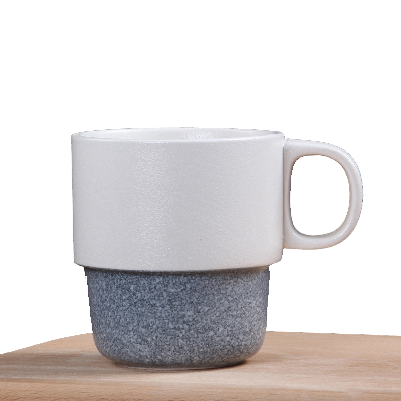 Qiao mu snow glaze creative Japanese contracted morning tea cup overlapping style ceramic keller cup overlapping cup expressions using for wash