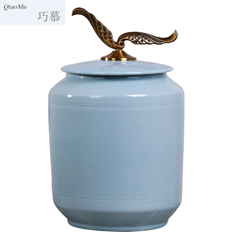 Longed for jingdezhen ceramic with cover Kim 'moom' means' home opportunely ricer box sealed barrel storage tank caddy fixings cylinder jars cylinder