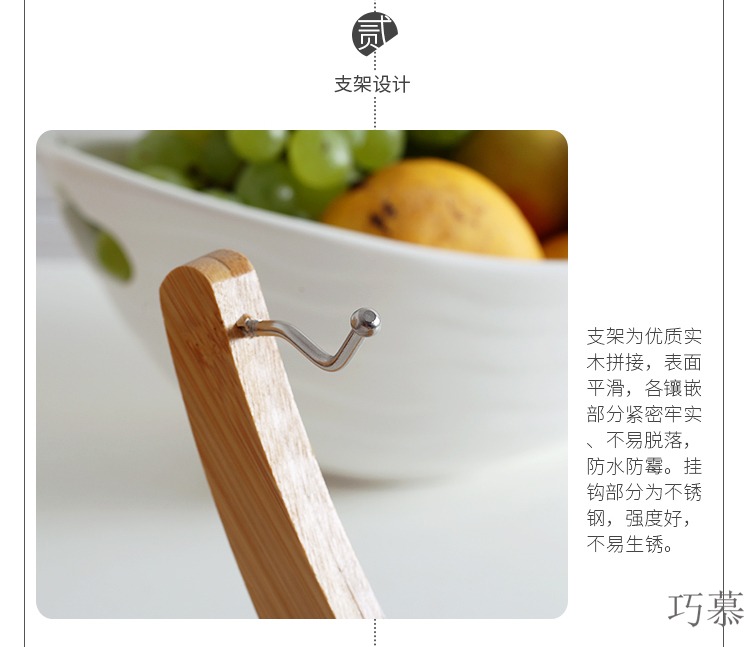 Qiao mu ZCJ I and contracted creative ceramic fruit bowl white large bowl sitting room household dry fruit basket fruit tray