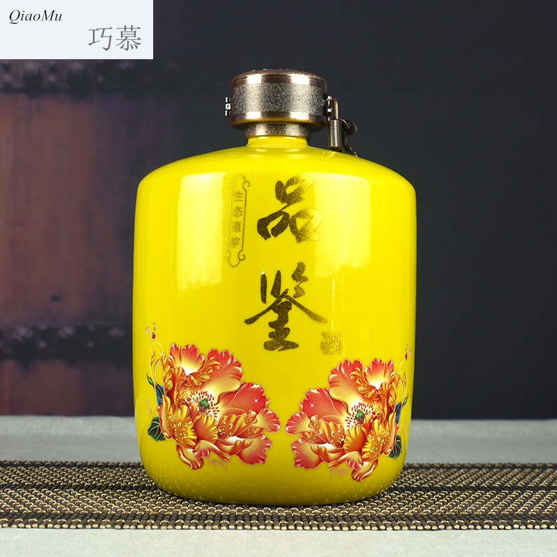 Qiao mu jingdezhen ceramic bottle pack 5 jins of tasting wine bottle wine jar sealed empty bottles of wine wine bottle wine