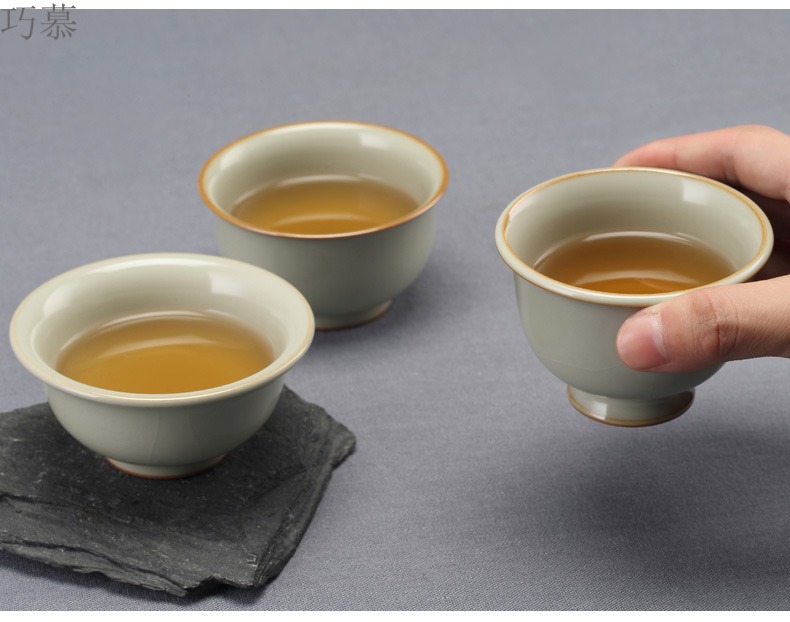 Qiao mu jingdezhen ceramic cups manually measured your up sample tea cup opening can raise the master cup from the single CPU