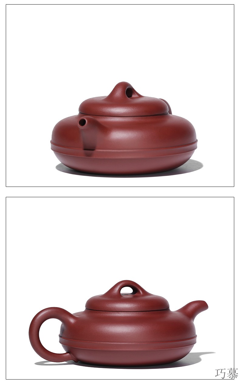 Qiao mu, yixing it pure manual teapot tea lettering custom gifts undressed ore line round pot