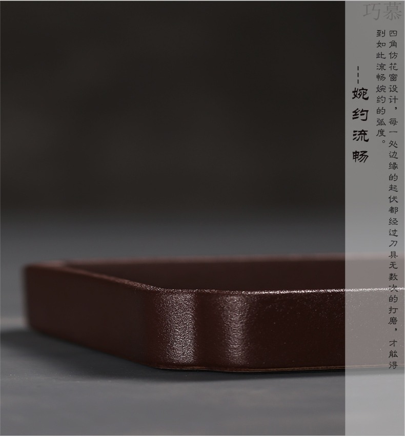 Qiao mu bamboo dry mercifully pot bearing coarse pottery small square pot doesn good pot of tea tray was mini storage bearing restoring ancient ways