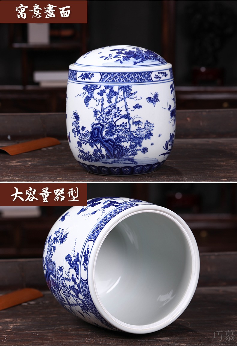 Qiao mu jingdezhen pickle jar sealed as cans ceramic with cover barrel ricer box caddy fixings snack containers POTS 10