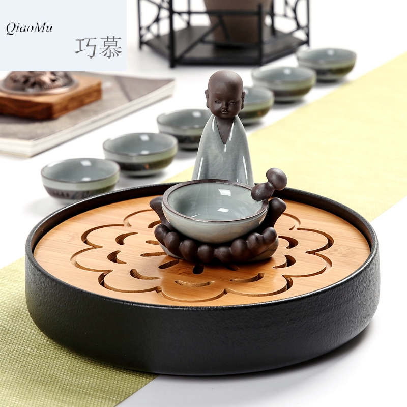 Qiao mu brother MG ceramic up monk tea pet filter network frame your up) kung fu tea accessories tea taking with Jane