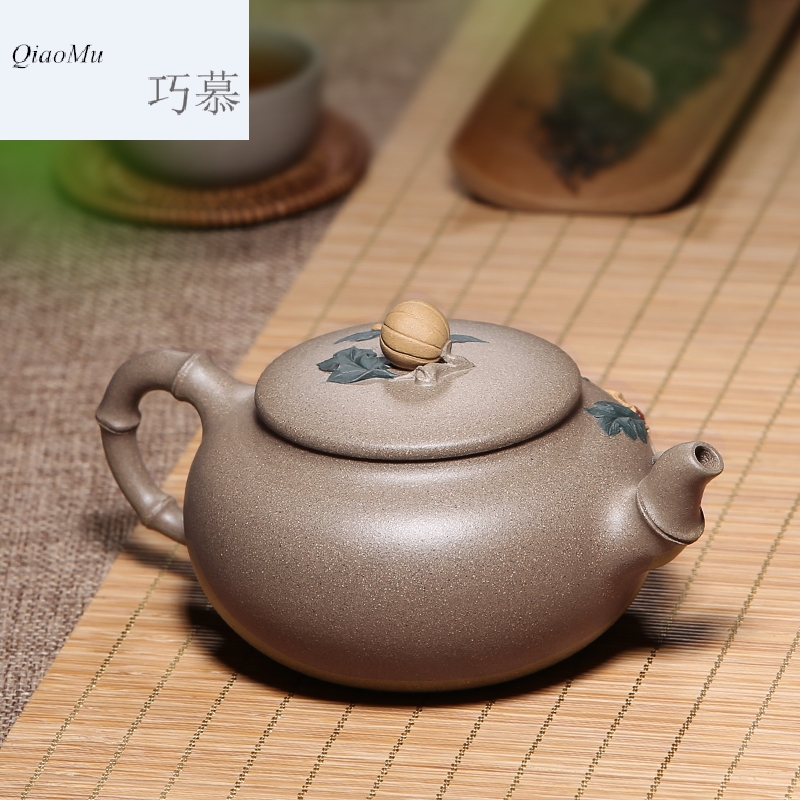 Qiao mu HM yixing famous pure manual the qing period of mud are it nutmeg QiaoTou household kung fu teapot tea set