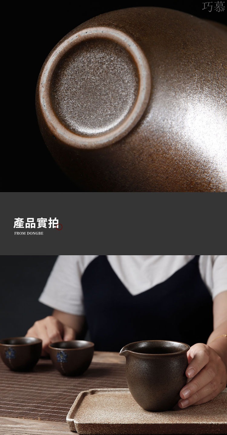 Qiao mu coarse pottery ceramic fair keller household points of tea ware Japanese kung fu tea accessories hand grasp tea tea taking