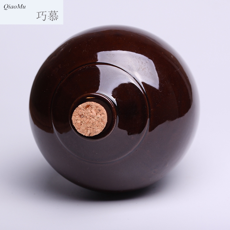 Qiao mu ceramic jar empty wine bottle three catties liquor mercifully bottles restoring ancient wine smooth red glaze