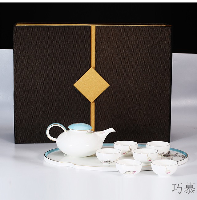 Qiao mu SU ipads porcelain tea set a pot of ink Ye Jinhui 8 head group six glasses of a complete set of ipads China kung fu tea tea