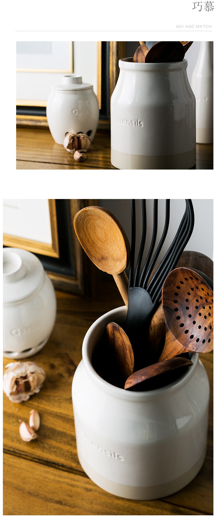 Qiao mu DY European - style ceramics receive a jar of chopsticks spoon the receive tube creative chopsticks tableware receive a kitchen store content box
