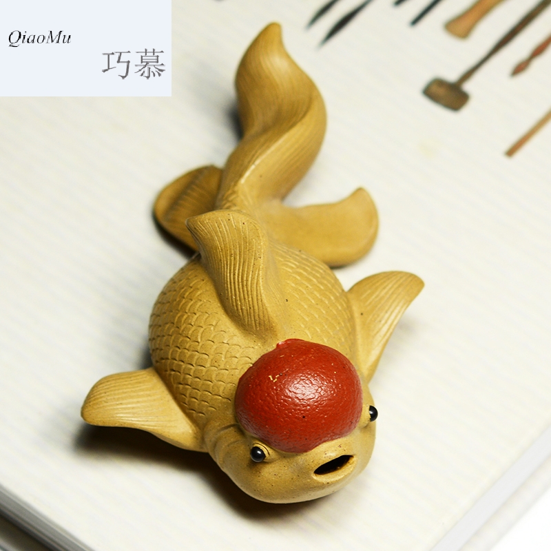 Qiao mu QD tea pet furnishing articles, lovely goldfish every year more than play much luck, purple sand tea sets tea accessories its