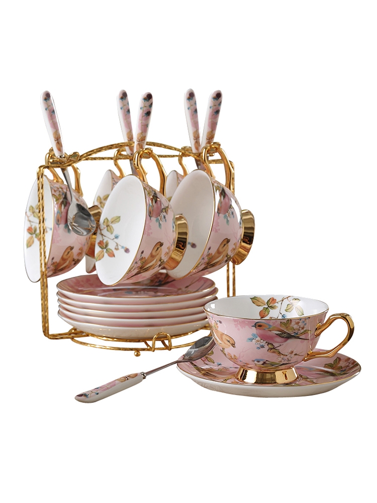 Qiao mu high - class European - style ipads porcelain coffee cup suit creative ceramic up phnom penh afternoon tea tea cup with a spoon