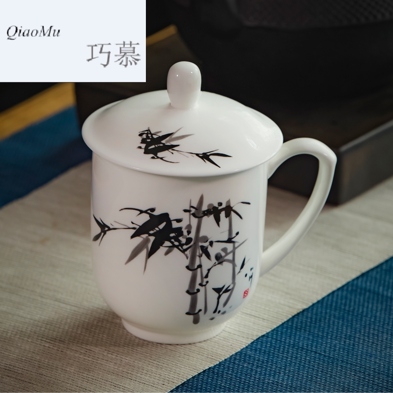 Qiao mu jingdezhen ceramic cups with cover cup ipads porcelain cup 10 only office the meeting reception with tea