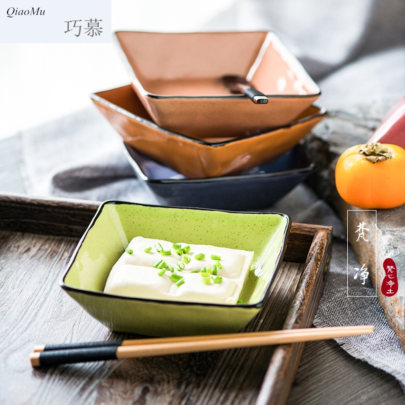 Qiam qiao mu Japanese rice bowls ceramic tableware household restoring ancient ways of creative move rainbow such as bowl bowl three plate glass