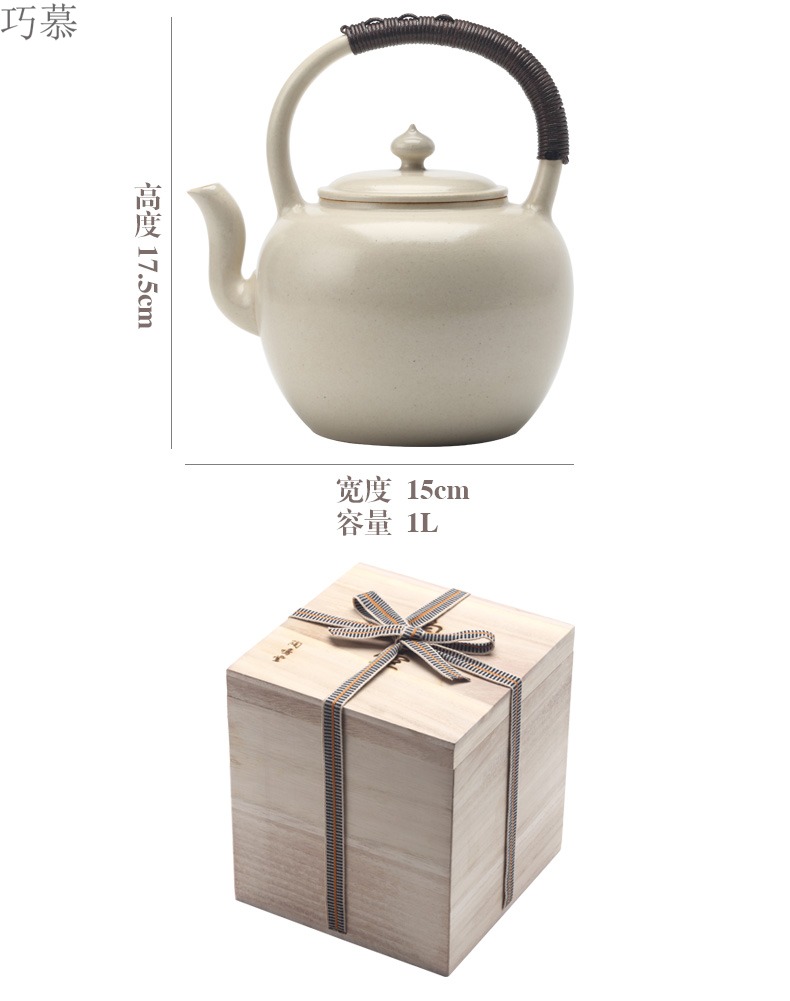 Qiao mu boiling pot of jingdezhen ceramic household kettle single gray clay pot regimen pot pot TaoMingTang vegetation
