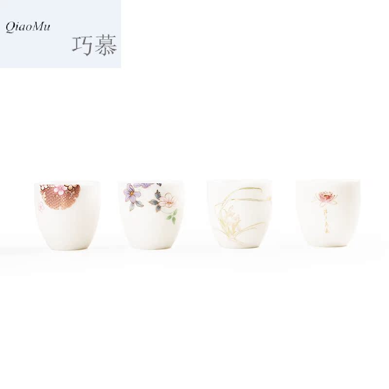 Qiao mu CMJ kaolin jade jingdezhen porcelain personal single cup white porcelain sample tea cup tea master, ceramic cups