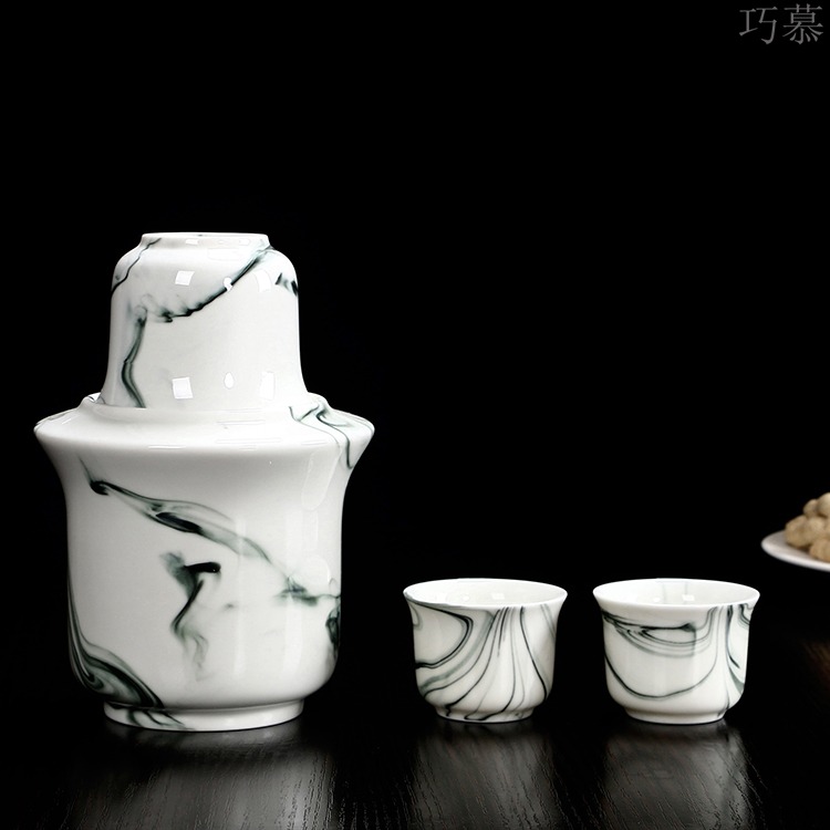 Qiao mu ceramic Chinese half jins of warm wine liquor cup hot hip home cooking wine warm hip flask temperature wine pot hot wine