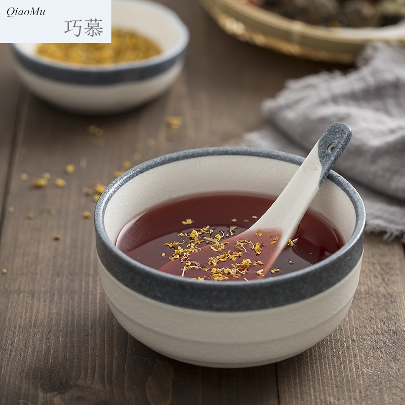 Qiam qiao mu bowl of household ceramics tableware dishes suit Japanese dishes groups of job ideas by by 2/4/6 restoring ancient ways