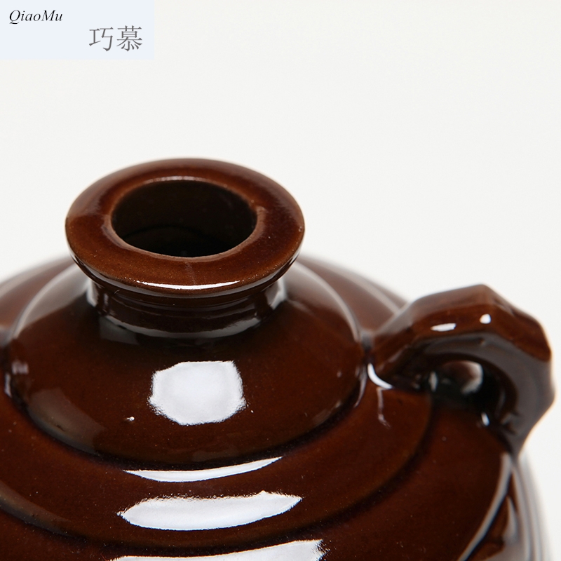 Qiao mu small jar jar of archaize ceramic bottle 2 jins pack a container home empty wine bottle wine words of my ears