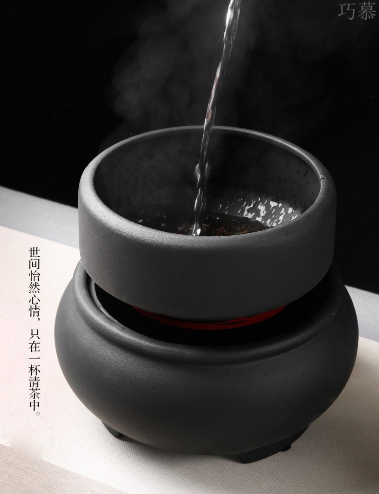 Qiao mu lava rock - cook kung fu tea machine electricity TaoLu household black tea pu - erh tea temperature curing pot bowl suit