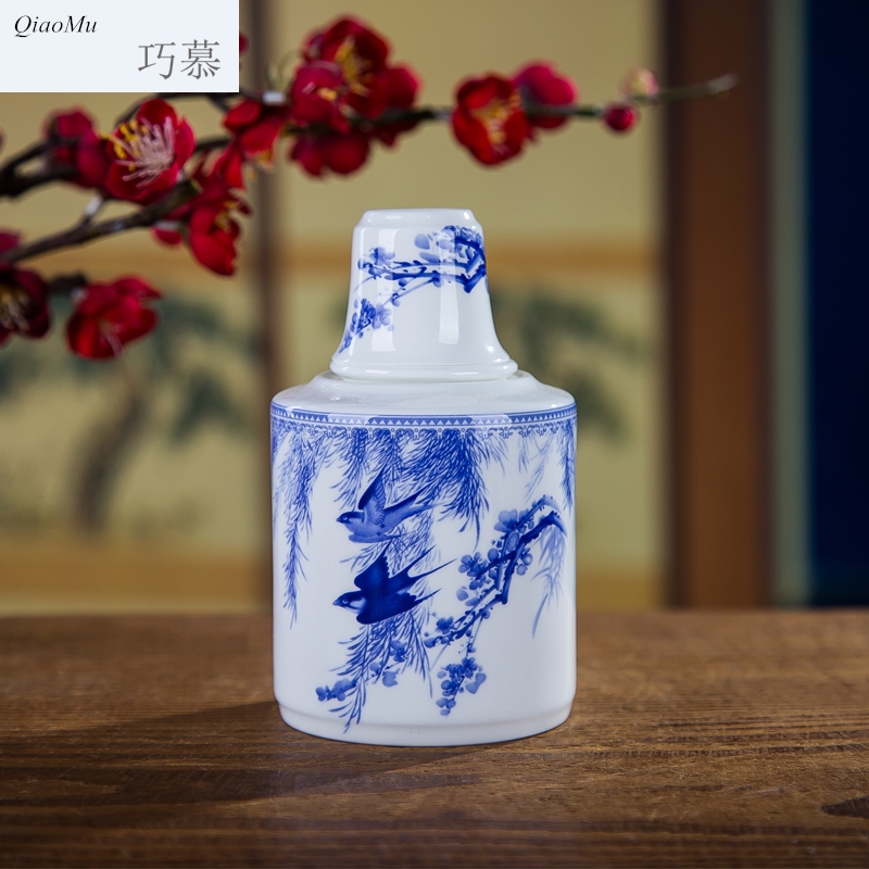 Qiao mu thin fetal ipads porcelain two temperature wine pot hot wine utensils suit warm white, yellow glass jar of jingdezhen