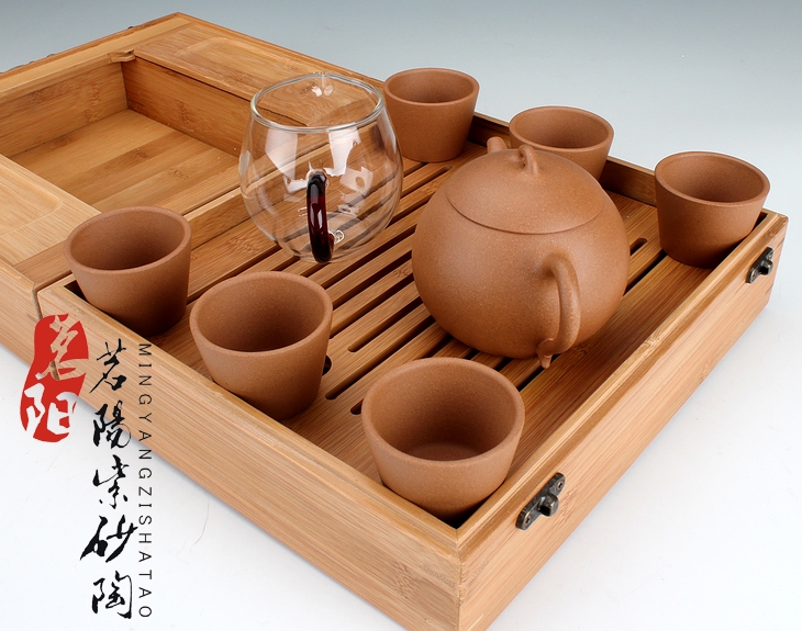 Qiao mu MY yixing it all hand pot of a complete set of high - grade household portable kung fu tea car travel