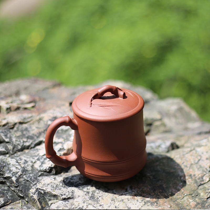 Qiao mu YM yixing undressed ore purple sand cup of pure checking make tea cover cup office water cup double ribbed