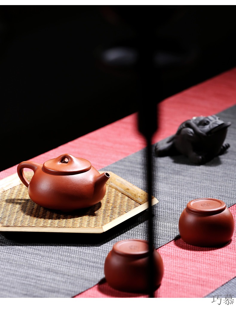Qiao mu small it yixing teapot sketch pot of pure manual gourd ladle pot of run of mine ore zhu mud stone custom lettering