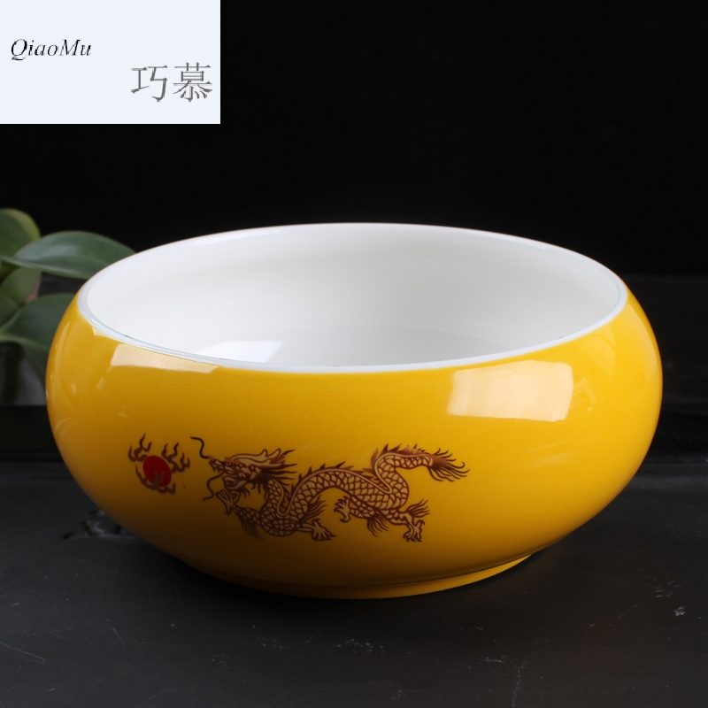 Qiao mu TN jinlong ceramic tea to wash to the writing brush washer have large kung fu tea tea accessories for wash bowl for wash cup tea cups