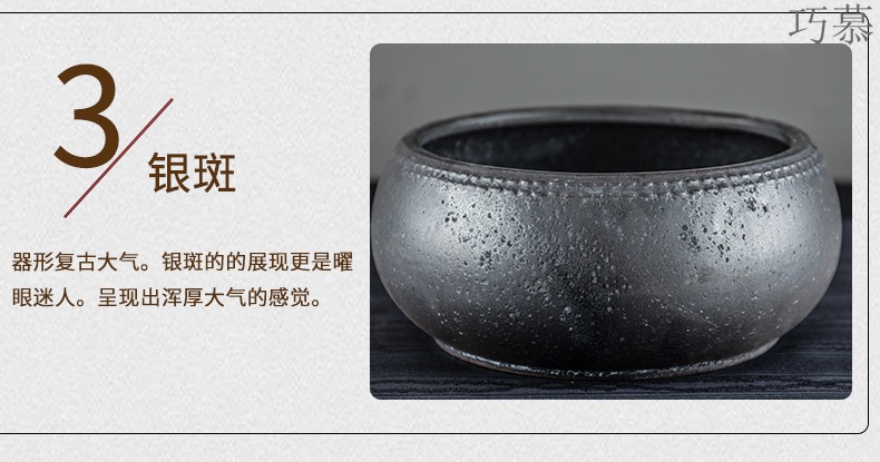 Qiao mu landscape ceramic cloisonne in hot tea to wash to large water jar barrels writing brush washer to use kung fu tea accessories