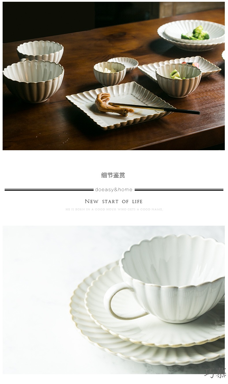 Qiao mu creative by dish variable glaze ceramic tableware home dishes dish flavor dish of western - style food dish coffee cups of rice bowls