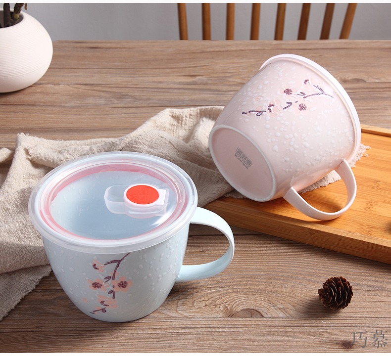 For large capacity mark opportunely ceramic cup with cover contracted creative breakfast cup of household water cup coffee lovers