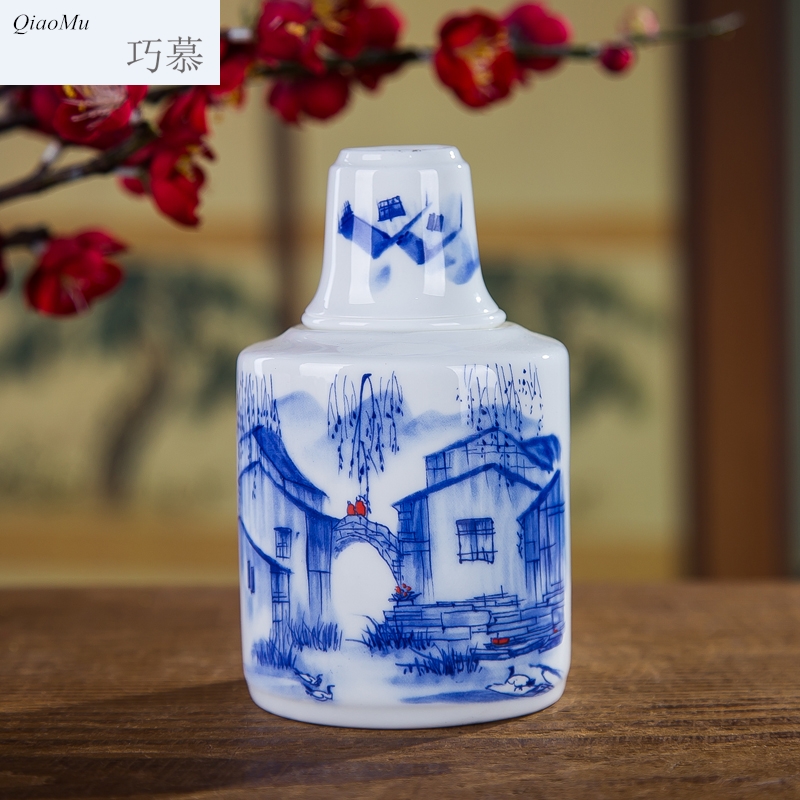 Qiao mu thin fetal ipads porcelain two temperature wine pot hot wine utensils suit warm white, yellow glass jar of jingdezhen