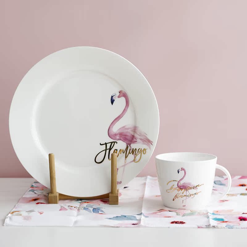 Qiao mu LH household a person eat dinner plate ceramic tableware dishes suit single keller Nordic creative home