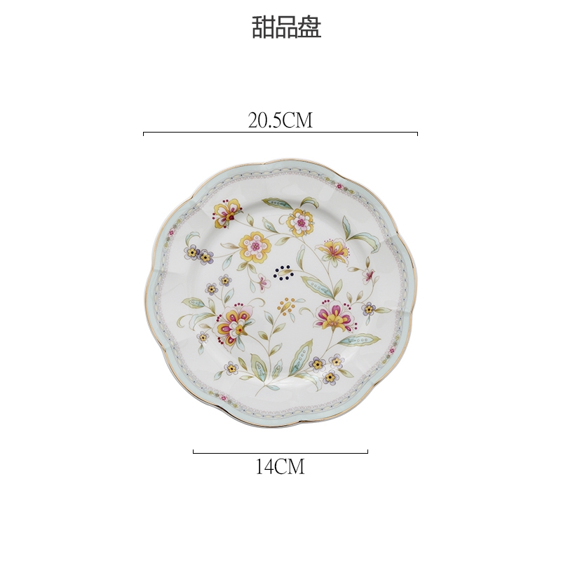 Qiao mu English afternoon tea tea set ipads porcelain dessert dish plate ceramic European - style home plate