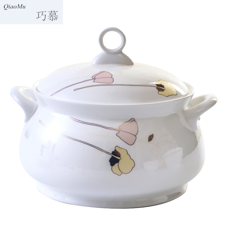Qiam qiao mu 56 skull porcelain tableware suit dishes home dishes suit contracted and pure and fresh and jingdezhen ceramics