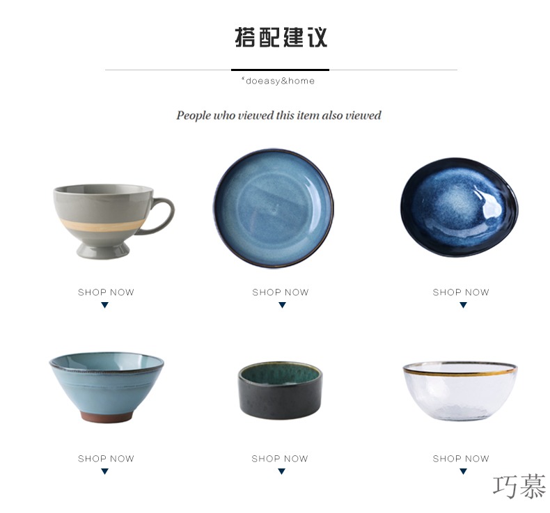 Qiao mu ceramic ears rainbow such as bowl bowl of high temperature resistant mercifully household soup bowl round snack bowl of salad bowl for the job