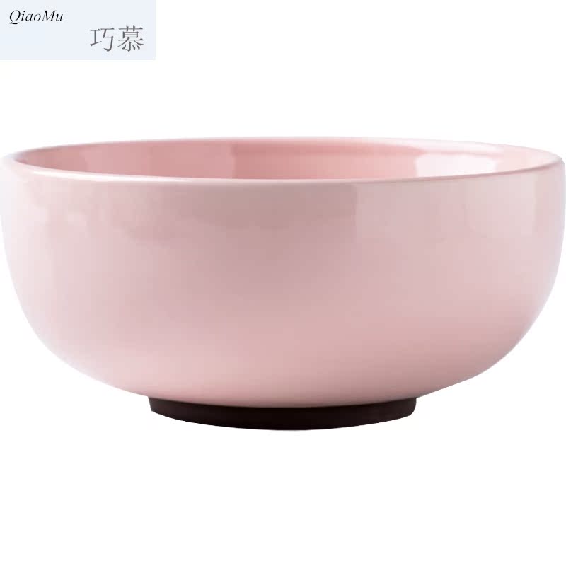 Qiam qiao mu Japanese tableware ceramic bowl bowl mercifully rainbow such use household eat a large bowl bowl, lovely salad bowl