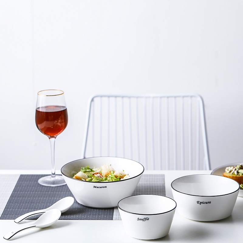 Qiao mu MLJ one feeds single home eat rice bowl ceramic tableware chopsticks sets single dishes I contracted northern Europe
