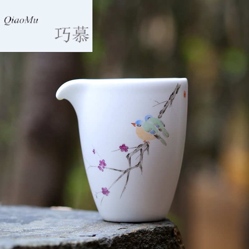 Qiao longed for a complete set of tea set hand tureen jingdezhen ceramic household 6 people contracted kung fu tea service master